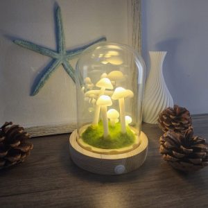 White Funny Mushroom Lamp with Side Switch