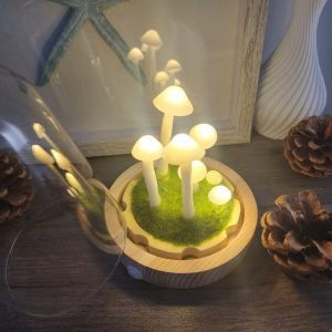 White Funny Mushroom Lamp with Side Switch