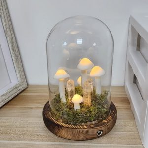 Crystals Clear Quartz Crystal Vintage White Mushroom Lamp