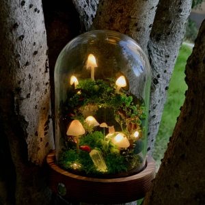 Cute Mushroom Fairy Lamp with Crystal Magic Mushroom Lamp