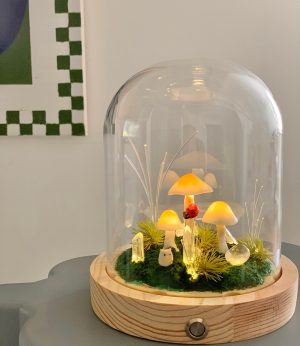 Natural Quartz Crystal Cute Mushroom Lamp