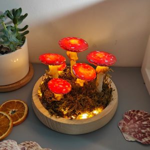 Forest Five Red Mushrooms Lamp