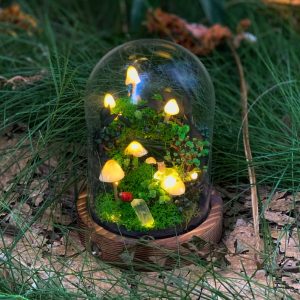 Cute Mushroom Fairy Lamp with Crystal Magic Mushroom Lamp