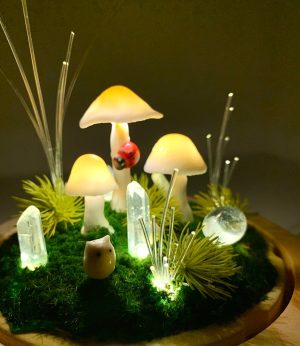 Natural Quartz Crystal Cute Mushroom Lamp