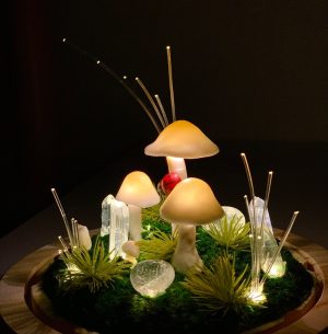 Natural Quartz Crystal Cute Mushroom Lamp