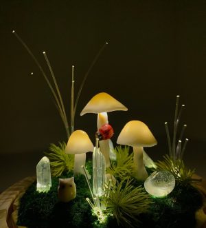 Natural Quartz Crystal Cute Mushroom Lamp