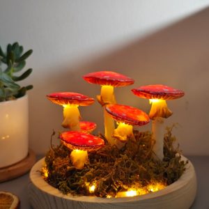 Forest Five Red Mushrooms Lamp