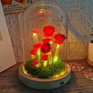 Red Quirky Mushroom Lamp