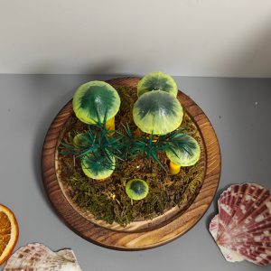 Handmade Dark Green Mushroom Lamp