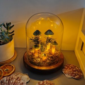 Handmade Dark Green Mushroom Lamp