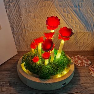 Red Quirky Mushroom Lamp