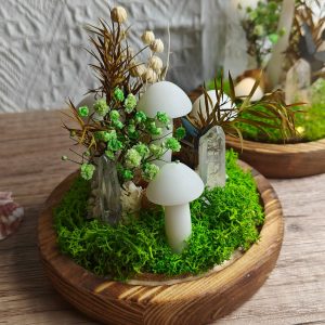 Crystal Dried Flower Mushroom Lamp