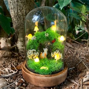 Wreath Lamp Cute Cat and Mushrooms Lamb with Ladybug and Crystal Wild