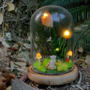 Tulip lamp Mushroom Lamp Cute Cat & Birth Flower Lamp