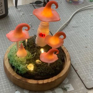 Cute Mushroom Night light with Crystal