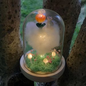 Rose Night Light Cat & Birth Flower Lamp