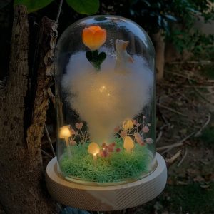 Rose Night Light Cat & Birth Flower Lamp