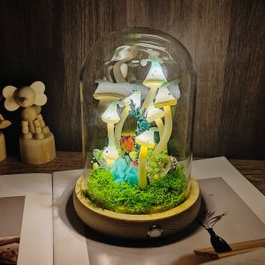 Cute Mushroom Lamp with Crystals