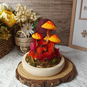 The Color of Sunset Yellowish Red Fantasy Mushroom  Lamp ( 3 pcs)