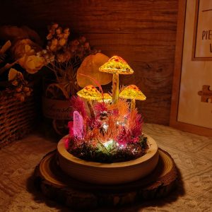 The Color of Sunset Yellowish Red Fantasy Mushroom  Lamp ( 3 pcs)