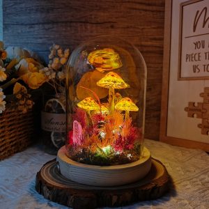 The Color of Sunset Yellowish Red Fantasy Mushroom  Lamp ( 3 pcs)