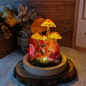 The Color of Sunset Yellowish Red Fantasy Mushroom  Lamp ( 3 pcs)