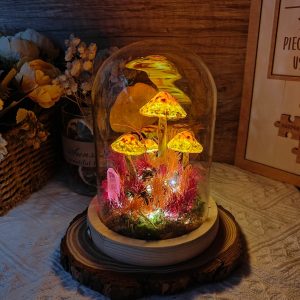 The Color of Sunset Yellowish Red Fantasy Mushroom  Lamp ( 3 pcs)