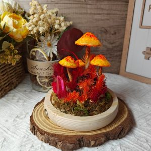 The Color of Sunset Yellowish Red Fantasy Mushroom  Lamp ( 3 pcs)