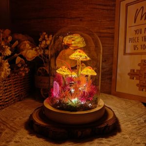 The Color of Sunset Yellowish Red Fantasy Mushroom  Lamp ( 3 pcs)