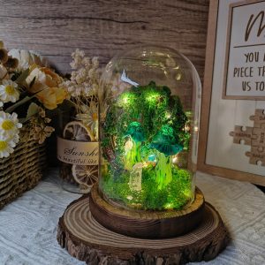 Hand Painted Green Mushroom LED Night Light