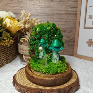 Hand Painted Green Mushroom LED Night Light