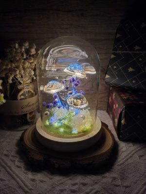 Wonderland Mushroom Room Lamp Dried Flower Night Light ( 2 pcs)