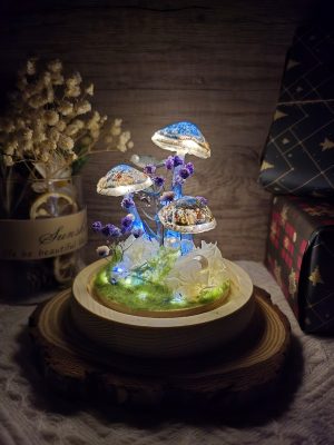 Wonderland Mushroom Room Lamp Dried Flower Night Light ( 2 pcs)