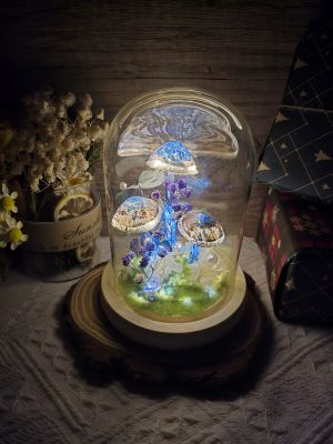 Wonderland Mushroom Room Lamp Dried Flower Night Light ( 2 pcs)